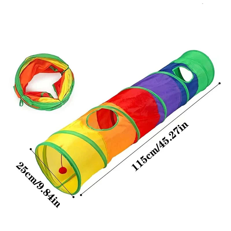 Foldable Cat Tunnel Tube Collapsible Pet Play Tunnel