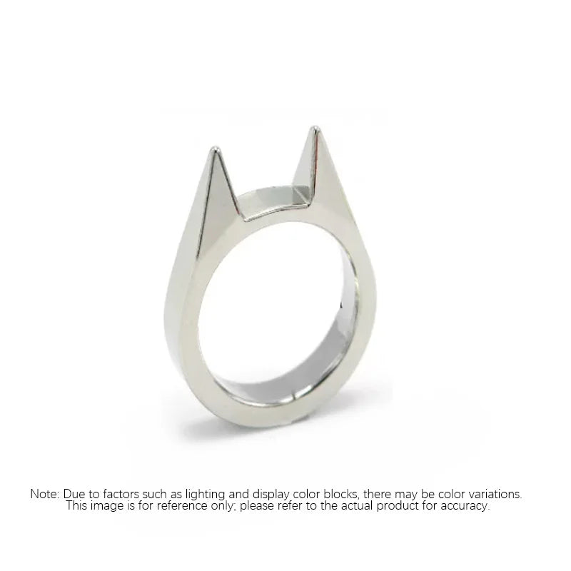 Self-defense cat ear ring window breaker women's anti-wolf men's single finger buckle carry defense spikes finger tiger .