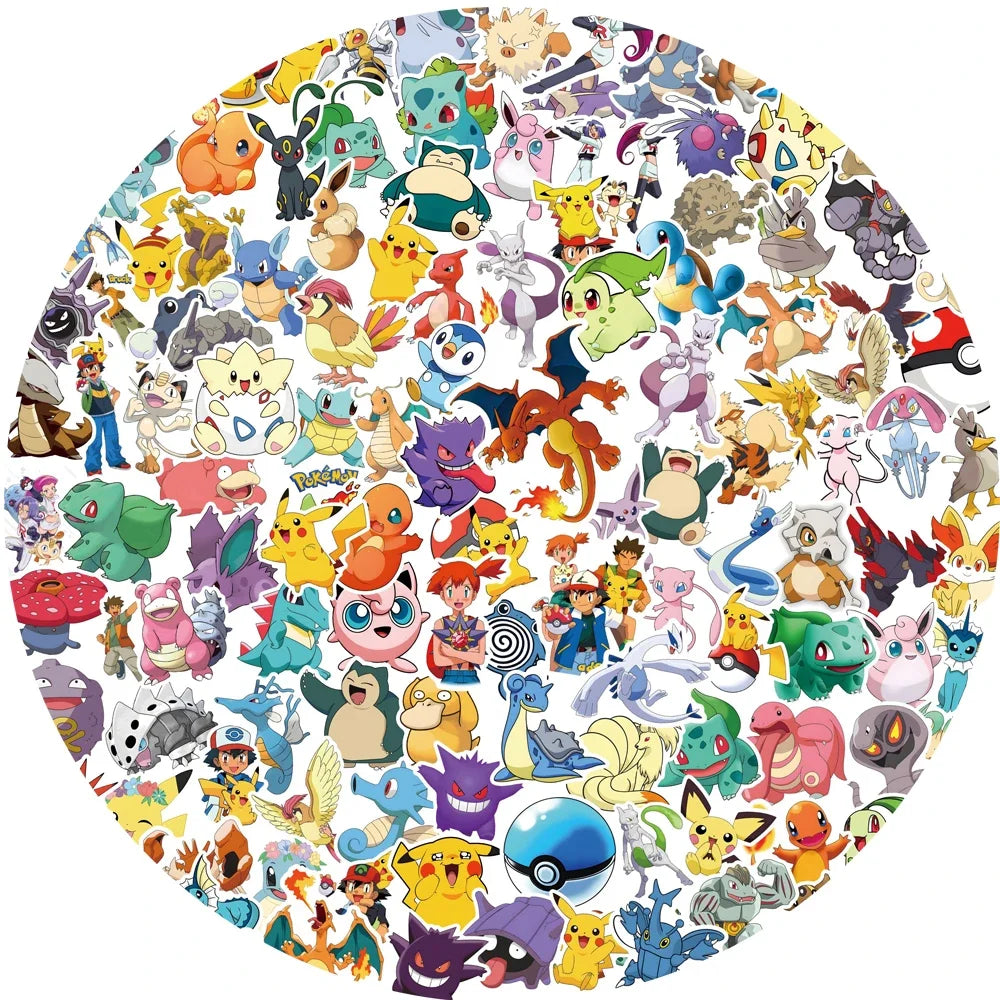 Yellow Anime Monster Vinyl Decals 100pcs Laptop Stickers