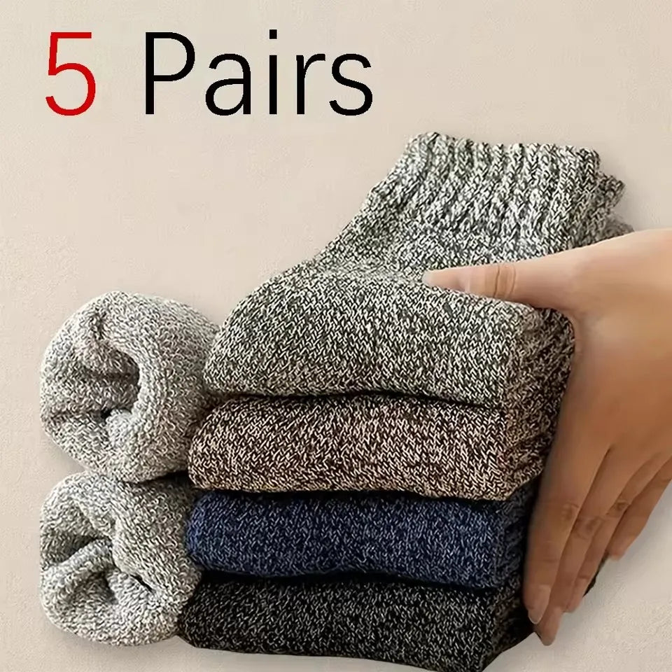 Winter Thick Warm Cashmere Socks Men Retro Snow