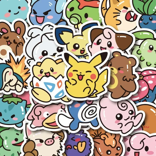 Yellow Electric Monster Vinyl Stickers 50pcs Waterproof Decals