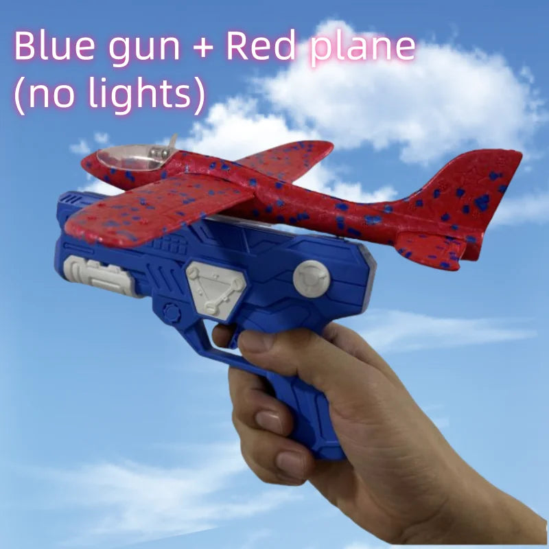 Foam Plane Gun Launcher Air Catapult Glider Toy