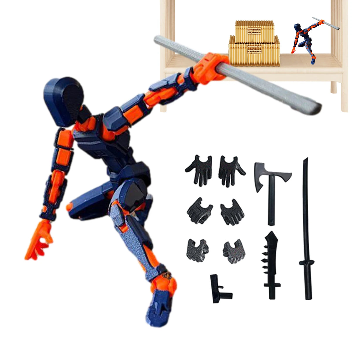 Action Doll Titan Multi Joint Mobile Transformation Robot Handheld T13 Action Doll Character and Dog Shaped Toy Children's Gift