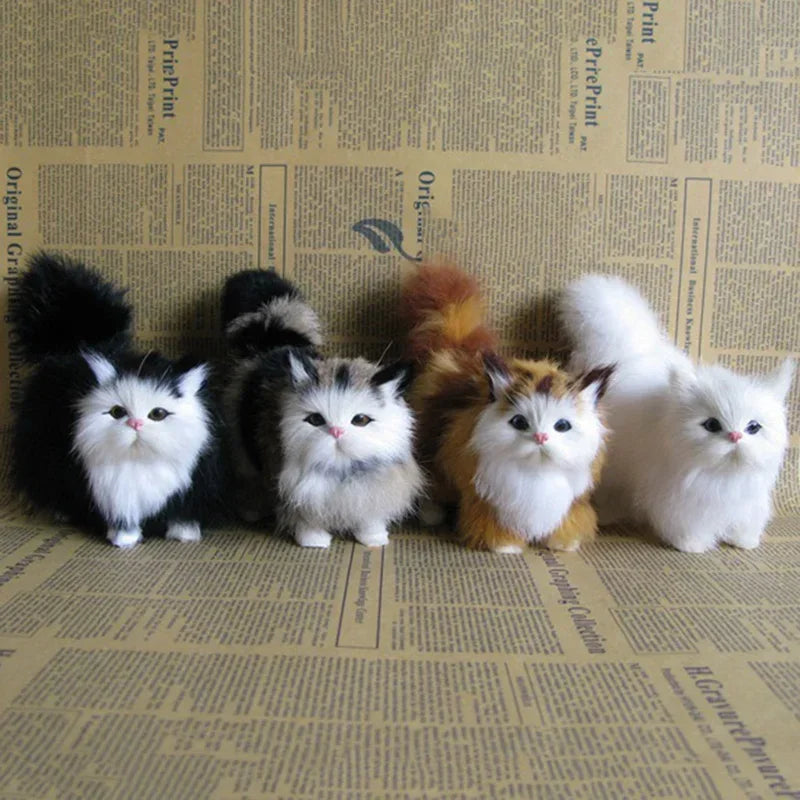 Simulation Cat Plush Toy Realistic Stuffed Kitten Model