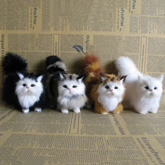 Simulation Cat Plush Toy Realistic Stuffed Kitten Model