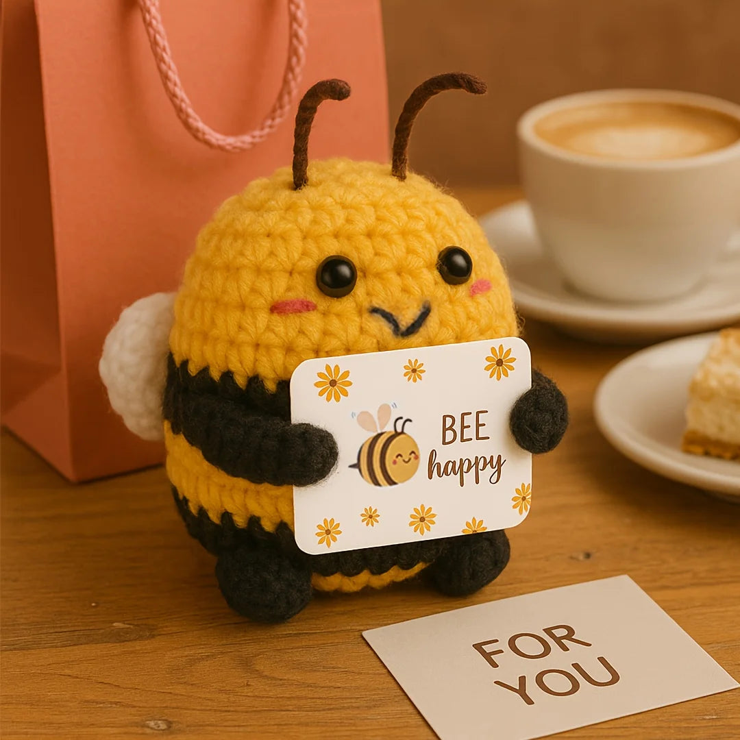DIY Hand Knit Crochet Positive Bee Doll Inspiration Charm