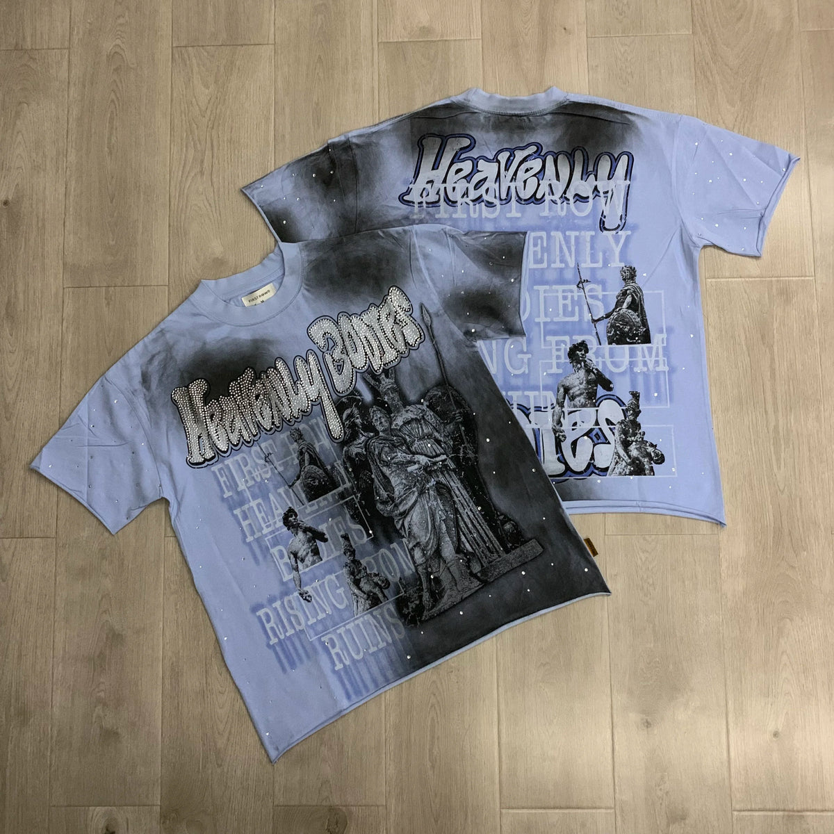 Vintage Washed Diamond Cropped Tee Streetwear Oversized T Shirt