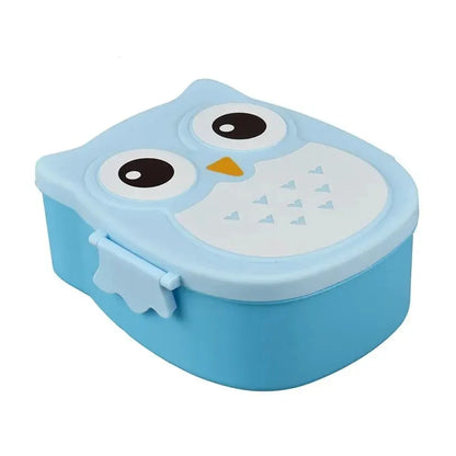 Owl Shaped Kids Bento Lunch Box Compartment School Food Container 1050ml