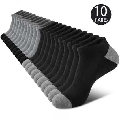 Sweat Absorbing Odor Proof Low Cut Socks Breathable 10 Pack