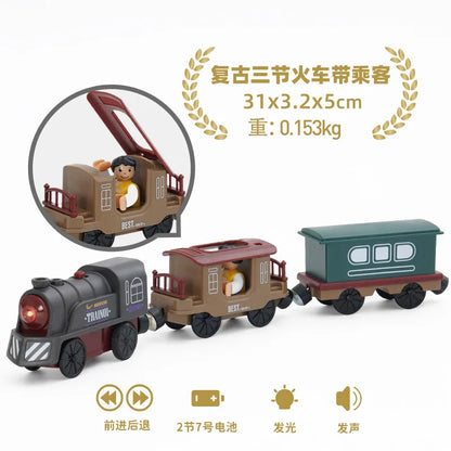 Electric Train Set Toy Engine Motorized Railway Car