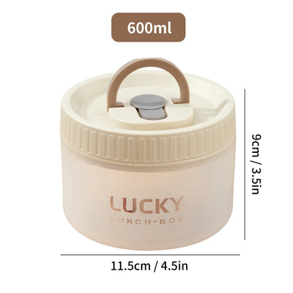 WORTHBUY Transparent Plastic Lunch Box With Handle Microwave Safe Leak-proof Bento Box Portable Food Container For Student Kids