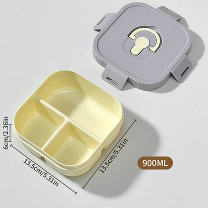 WORTHBUY Portable Plastic Lunch Box With Compartment Microwave Safe Fruit Salad Lunch Container Kid Student Leak-proof Bento Box