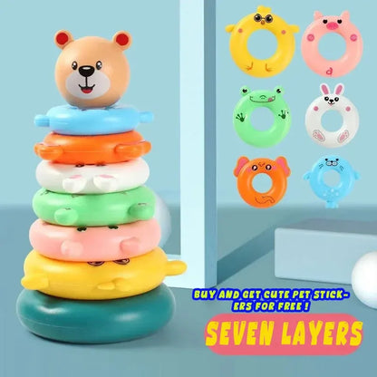 Pyramid Stacking Cups Toy Baby Montessori Tower