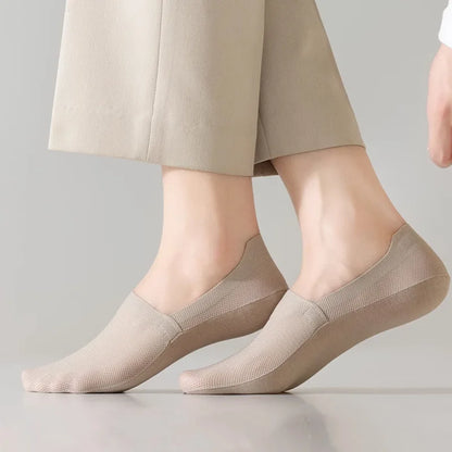 Silicone Non Slip Low Cut Socks Men Boat Thin