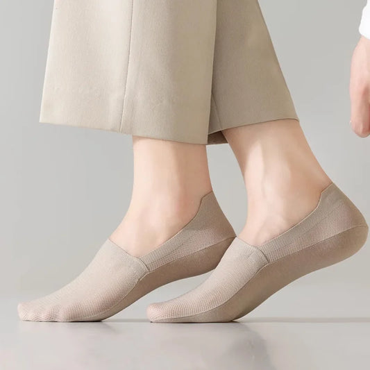 Silicone Non Slip Low Cut Socks Men Boat Thin