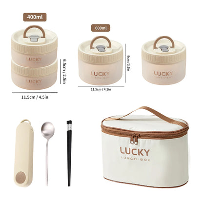 WORTHBUY Transparent Plastic Lunch Box With Handle Microwave Safe Leak-proof Bento Box Portable Food Container For Student Kids