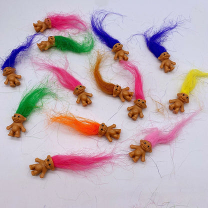 Vintage Lucky Troll Dolls Cute Mini Figure Set