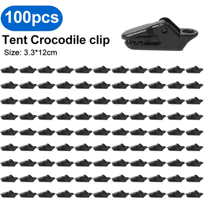 10/20/50pcs Sturdy Tent Clips Outdoor Tarpaulin Clips Anti-wind Fixed Camping Tent Hook Crocodile Clamp Clip for Outdoor Camping