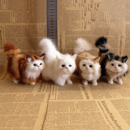Simulation Cat Plush Toy Realistic Stuffed Kitten Model