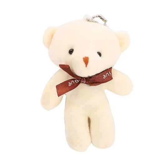 Mini Teddy Bear Plush Keychain Bow Tie Bear Pendant 10 Pack
