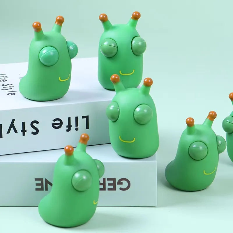 Novelty Green Worm Squeeze Toy Eye Pop Fidget Sensory