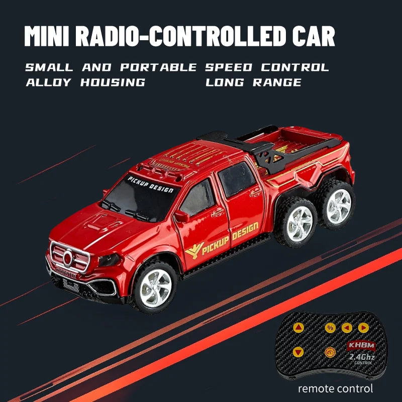 1/64 Mini RC Alloy Car Pocket Remote Control Vehicle