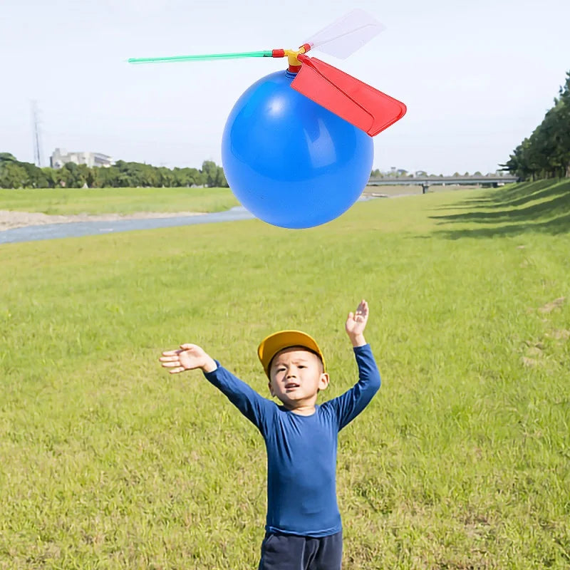 Balloon Helicopter Propeller Toy DIY Whistle Set