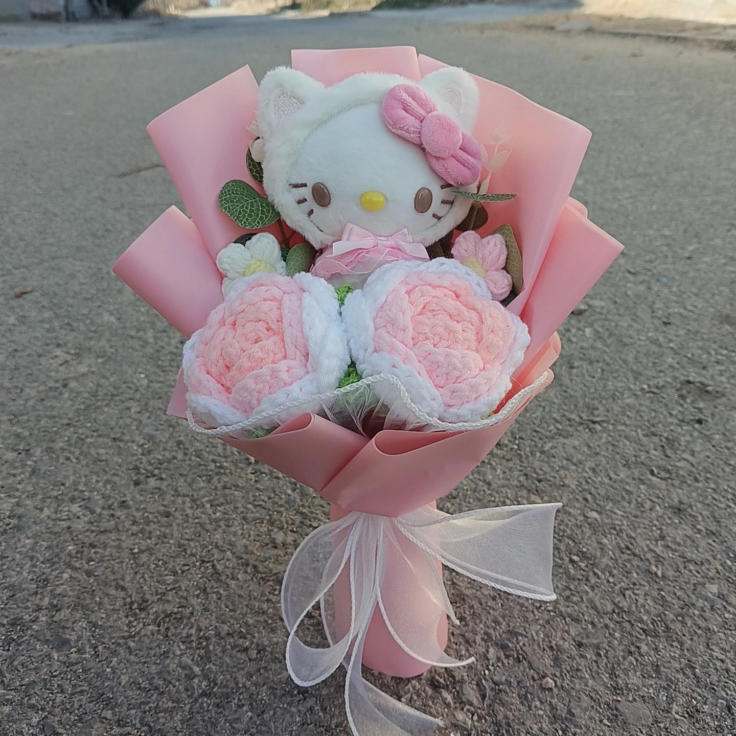 Cartoon Plush Flower Bouquet Artificial Rose Doll Gift