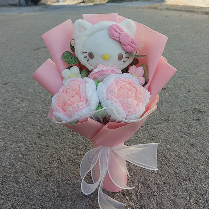 Cartoon Plush Flower Bouquet Artificial Rose Doll Gift