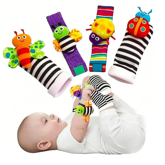 Baby Wrist Rattle Socks Set Infant Foot Finder Toy