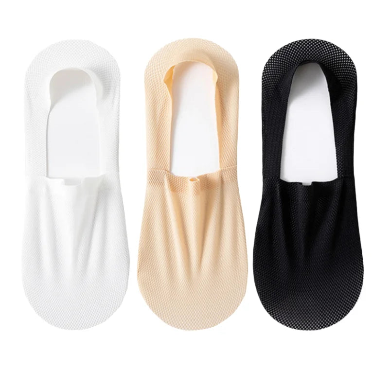 Silicone Non Slip Low Cut Socks Men Boat Thin