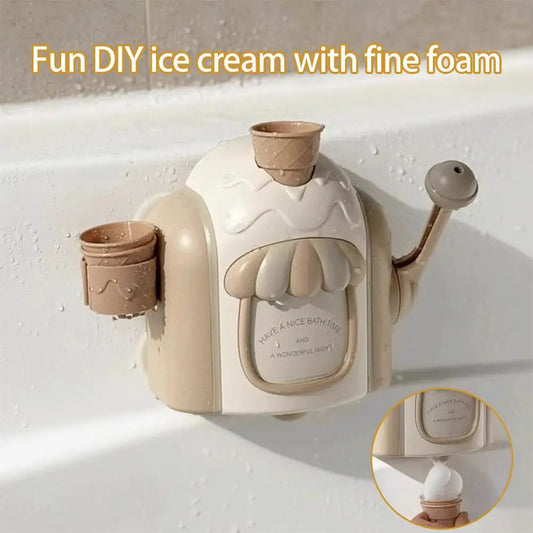 Kids Bath Bubble Foam Machine Toddler Ice Cream Maker