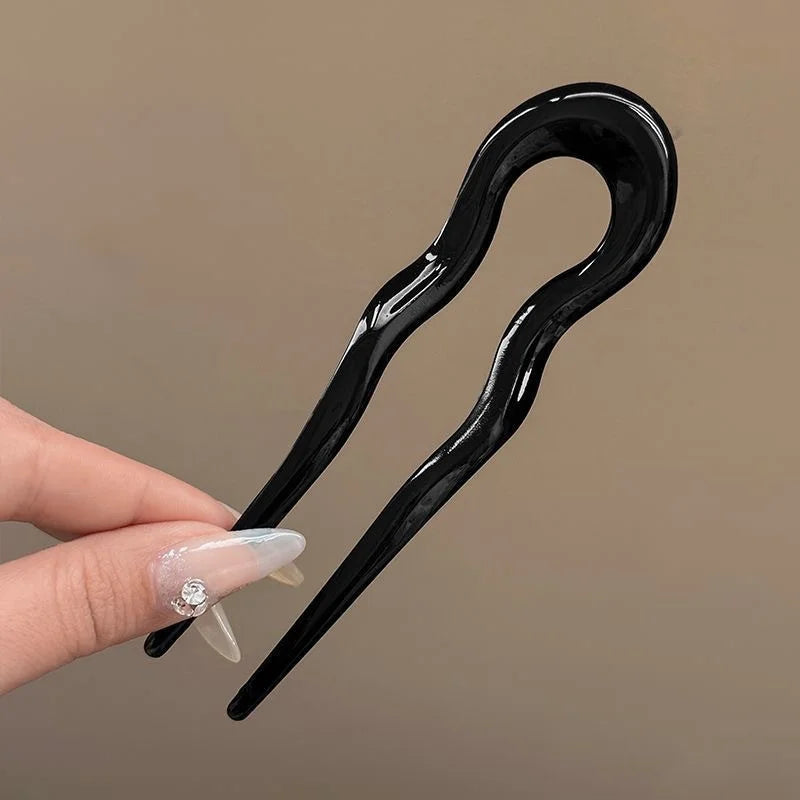 U-Shaped Hair Fork Acetate Hairpin Tortoiseshell Sticks