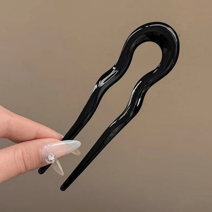 U-Shaped Hair Fork Acetate Hairpin Tortoiseshell Sticks