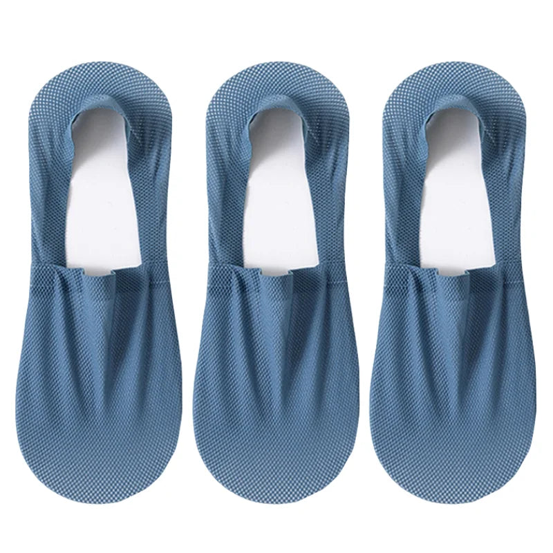 Silicone Non Slip Low Cut Socks Men Boat Thin