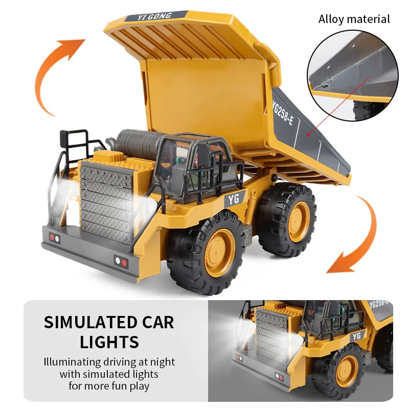 2.4G RC Remote Control Excavator Dump Truck Toy