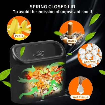 Leakproof Car Trash Can Small Vehicle Garbage Bin Set