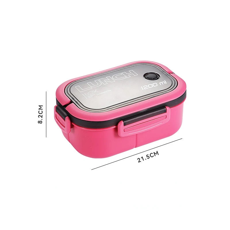 1200ML 2 Layer Bento Lunch Box Microwavable Portable Food Storage