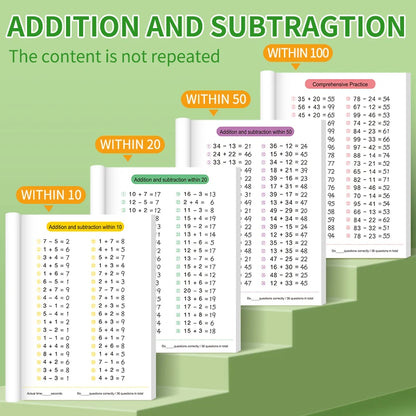 Children Math Exercise Workbook Addition Subtraction Book