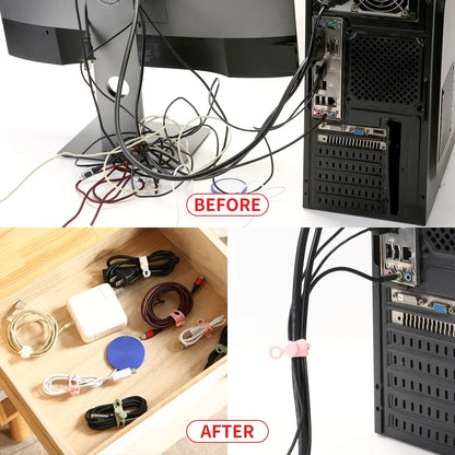 Silicone Cable Ties Reusable Cord Organizer Elastic Wire Straps