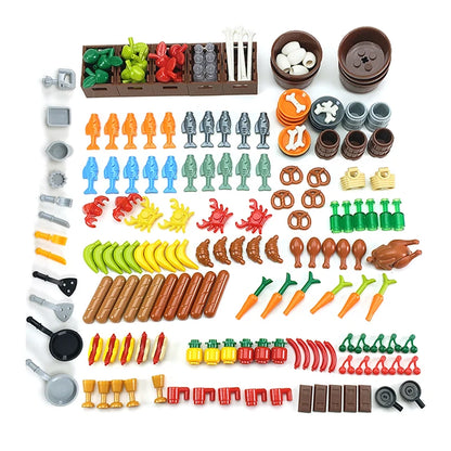 City Food Building Blocks Set Play Food MOC Bricks