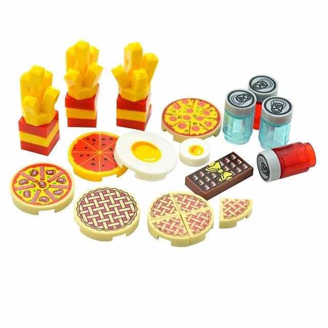 City Food Building Blocks Set Play Food MOC Bricks