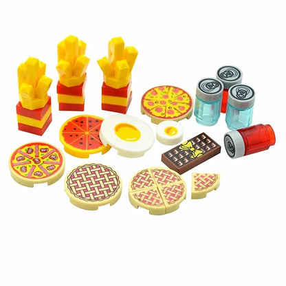 City Food Building Blocks Set Play Food MOC Bricks