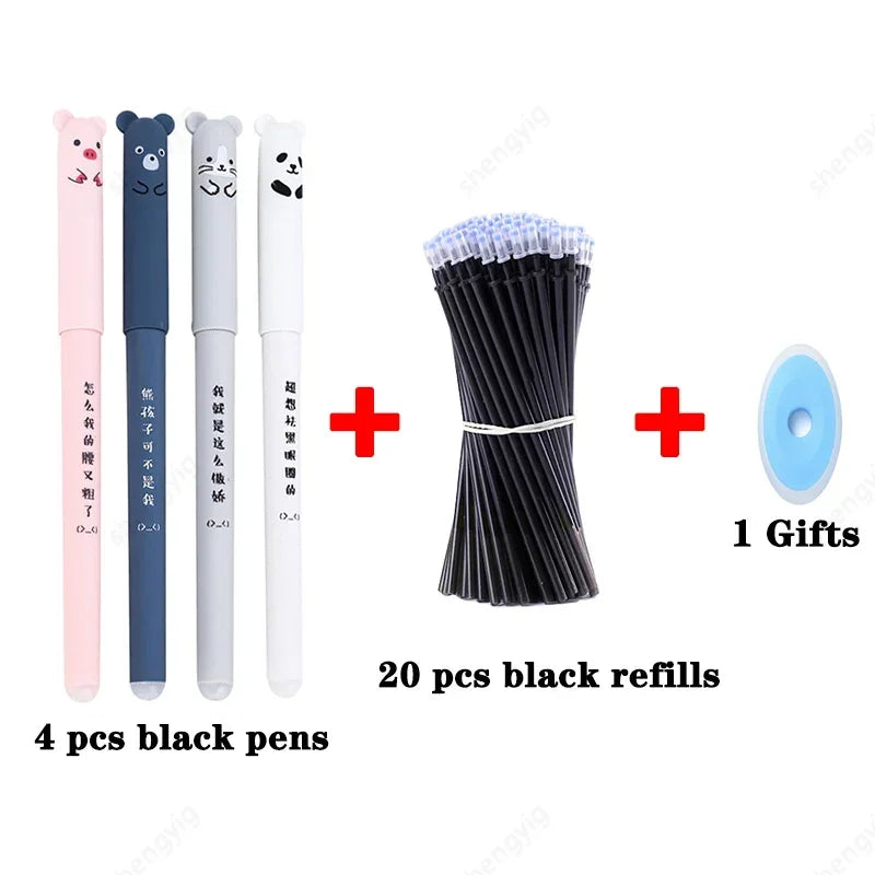 25 Pcs/set Kawaii Erasable pens Gel Pen sketch Writing Stationery for Notebook school supplies pen cute kids pens pencil