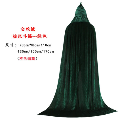 Hooded Joker Role Playing Medieval Long Horn Halloween Party Male and Female Adult Mage Witchcraft Robe Hidden Dress Easter Hall