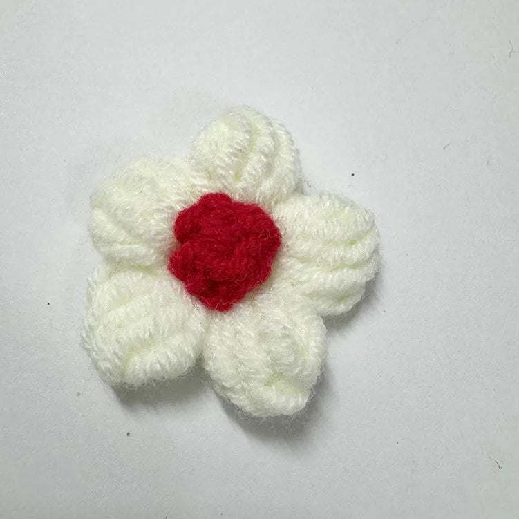 Hand Knitted Fabric Flowers DIY Sewing Craft Appliques