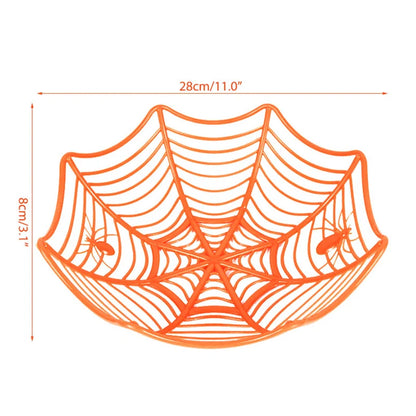 Black Spider Web Bowl Halloween Candy Biscuit Basket