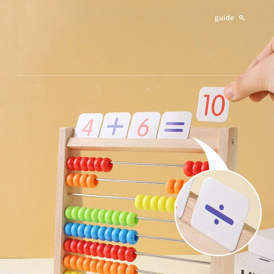 Wooden Rainbow Abacus Counting Toy Math Learning Frame