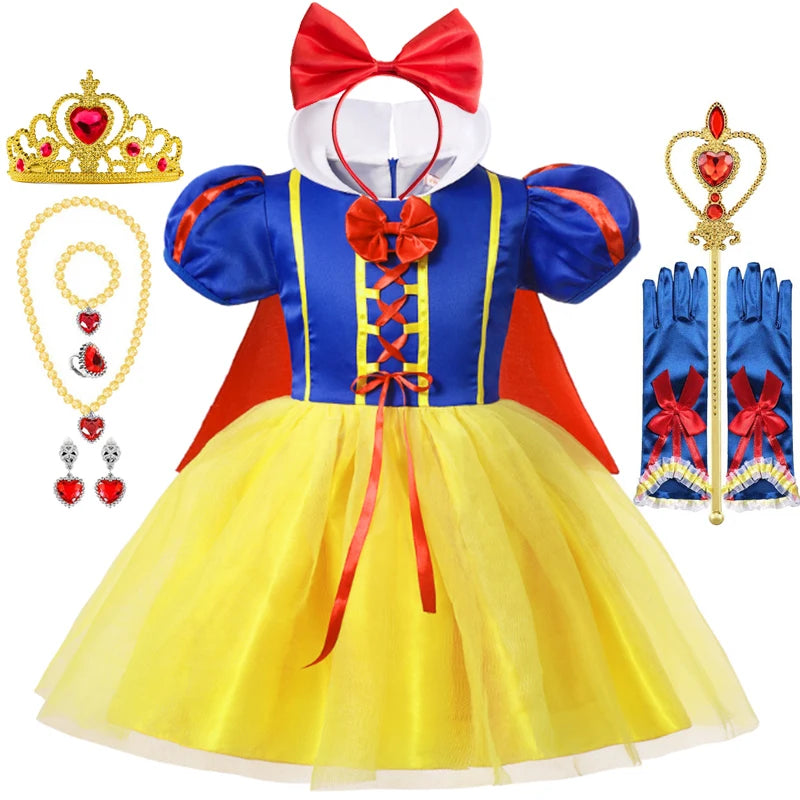 Snow White Princess Dress Up Halloween Cape Costume