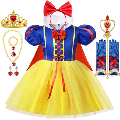 Snow White Princess Dress Up Halloween Cape Costume